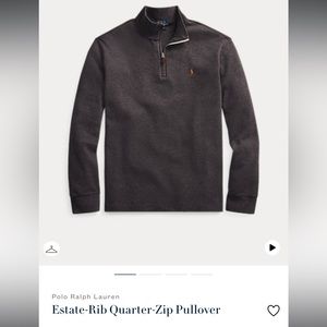 Polo Ralph Lauren Estate-Rib Quarter-Zip Pullover, Men’s size Large